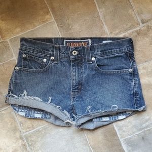 vtg. levis dark wash jean cut offs denim short